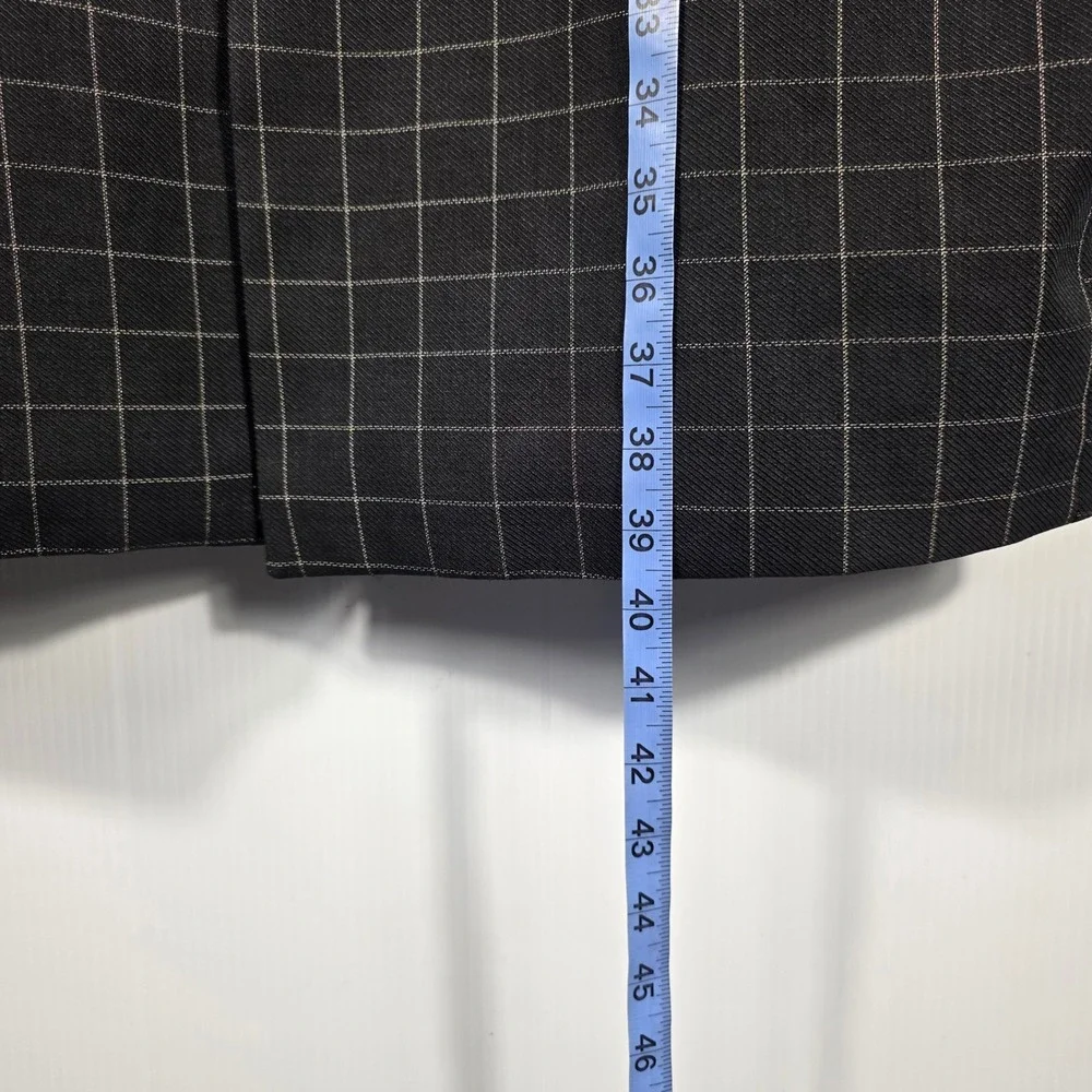 Vintage Paitano Mens Black Windowpane Grid Longline 5 Button Blazer Jacket  48R